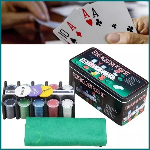 Poker set chips fiches carte
